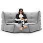 Modular bean bag corner in Keystone Grey with model