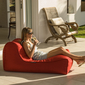 red studio lounger bean bag