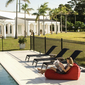 red studio lounger bean bag