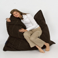 brown flat pillow made of bean bags by Ambient Lounge