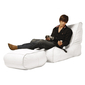 white leather bean bags - Ambient Lounge