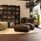 brown leather bean bags - Ambient Lounge