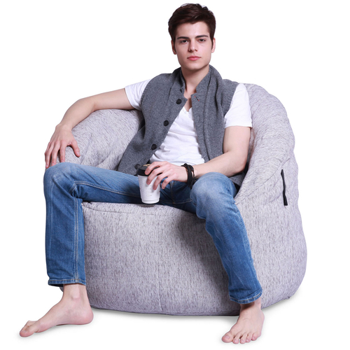 white bean bag chair