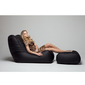 black leather bean bags - Ambient Lounge