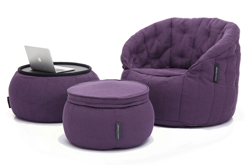 violet designer sofa set bean bag by Ambient Lounge