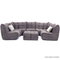 comfortable 6 Piece Modular living lounge Bean Bags in Grey Interior Fabric