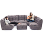 6 Modular Max Lounge Bean Bags in Luscious Grey Interior Fabric