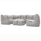 6 Modular Max Lounge Bean Bags in Grey with Linen Interior Fabric