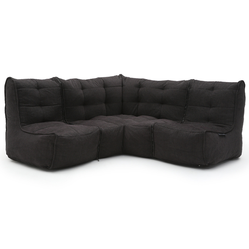 comfortable cozy corner Bean Bags in black Interior Fabric