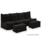 comfortable 4 Piece Modular Quad Couch Bean Bags in black Interior Fabric