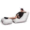 white leather bean bags - Ambient Lounge