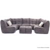 comfortable 6 Piece Modular living lounge Bean Bags in Grey Interior Fabric