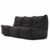 comfortable 3 Piece movie couch Bean Bags in black Interior Fabric