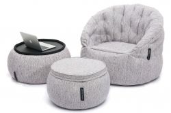 white designer sofa set bean bag by Ambient Lounge