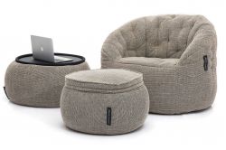 beige designer sofa set bean bag by Ambient Lounge