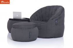 black designer sofa set in Sunbrella fabric bean bag by Ambient Lounge