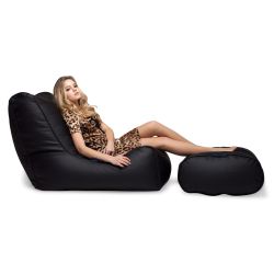 black leather bean bags - Ambient Lounge