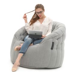 Float like a Butterfly, sit like royalty in this truly amazing bean bag lounger. The design of internal elastics and multi bead compartments is truly gravity defying and gives such a good level of support all over.